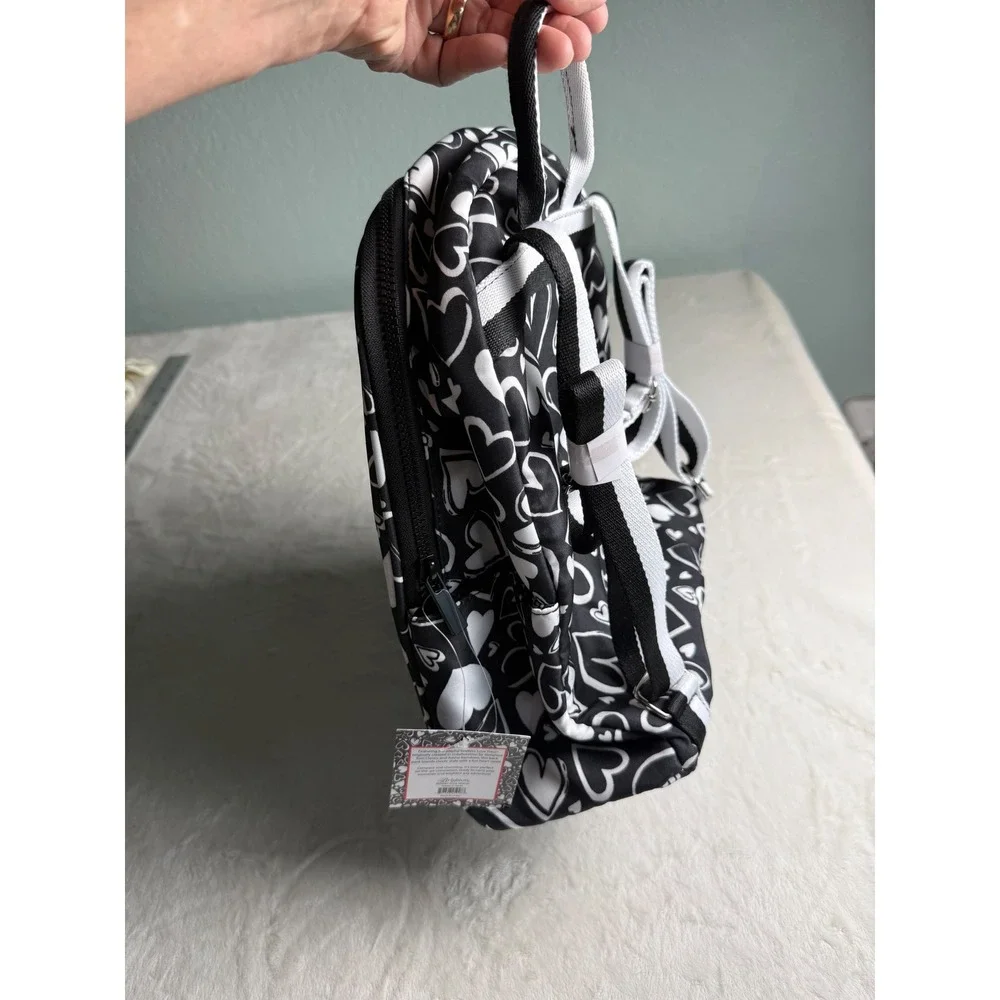 Brighton Love Mini Backpack Black White Heart Print NWT